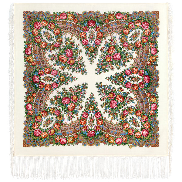original rare pavlovo posad shawl wrap 1960-1