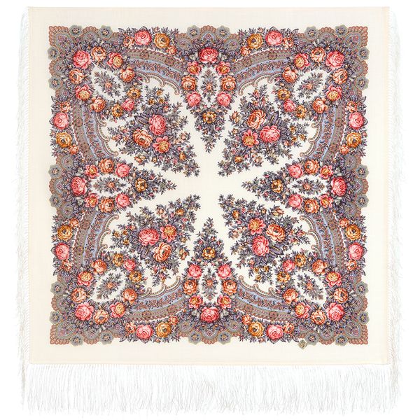 original merino wool pavlovo posad shawl scarf size 89x89 cm 1960-3
