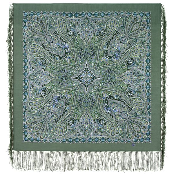 pavlovo posad gray shawl silk fringe 1958-9