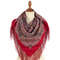 red pavlovoposad woolen shawl silk fringe 1958-5