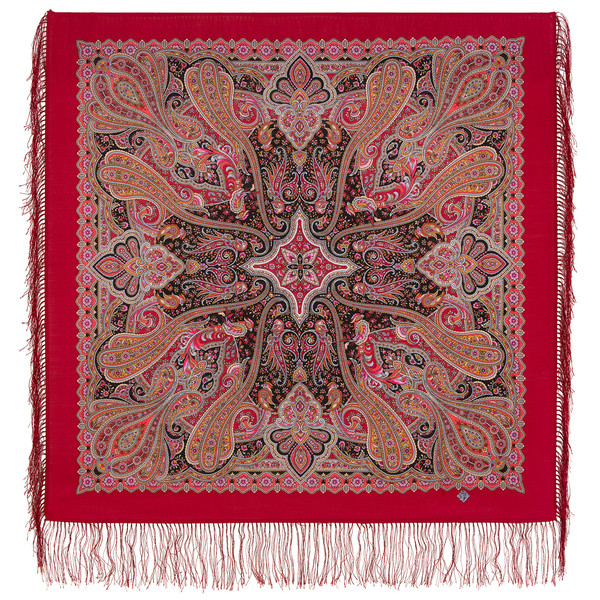 russian pavlovoposad wool scarf wrap size 89x89 cm 1958-5