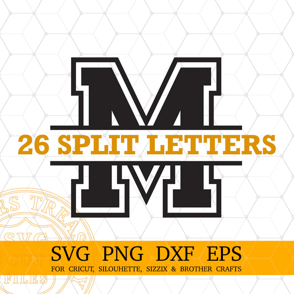 Split Monogram SVG Varsity College font letters png dxf eps | Inspire ...