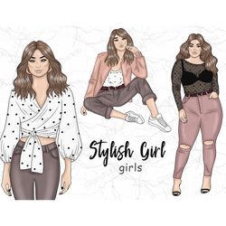 Stylish Girl Girls Clipart