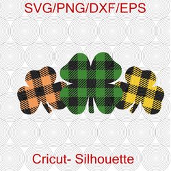 shamrock buffalo plaid svg, st patrick's day svg, shamrock svg, clover svg, cricut files svg, leopard shamrock svg, png