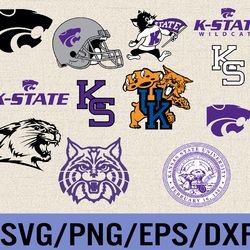 kansas state wildcats svg, kansas state wildcats logo,  bundle logo, svg, png, eps, dxf, n-c-aa logo
