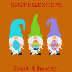 Easter Gnomes Svg, Easter Svg, Gnome Svg, Dxf, Png, Easter Clipart, Easter Shirt Design, Cute Three Gnomes Svg, Silhouet
