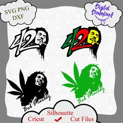 bob marley svg cut files, cricut silhouette printable vector clip arts, bob marley print, for cutting machines, bob svg