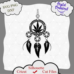 Marijuana Leaf Dream Catcher SVG Digital File, Marijuana Leaf design, weed dream catcher svg, weed svg, gift for woman