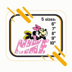 nike embroidery design and cute minnie