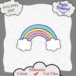 Rainbow Svg, rainbow clouds Svg files for Cricut, Silhouette Iron on design, Unicorn rainbow Svg, Rainbow png, Unicorn