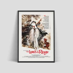 lord of the rings - retro movie poster by tom jung, 1978 | lotr art | hobbit