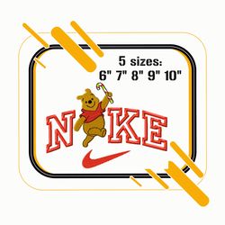 Nike and Winnie the Pooh Embroidery Design