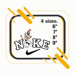 nike and olaf embroidery design