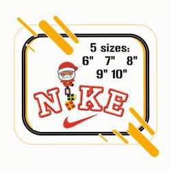 Embroidery design Nike and Santa with gifts