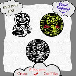 cobra kai logo bundle, cobra kai svg, cobra kai cricut, cobra kai silhouette, cobra kai cut file, strike first, strike h