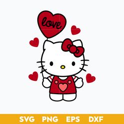 kitty love svg, hello cat valentine svg, hello kitty svg cut file