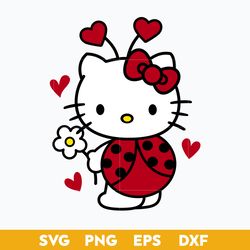 lady bug kitty svg, kitty love svg, hello kitty svg png dxf eps file