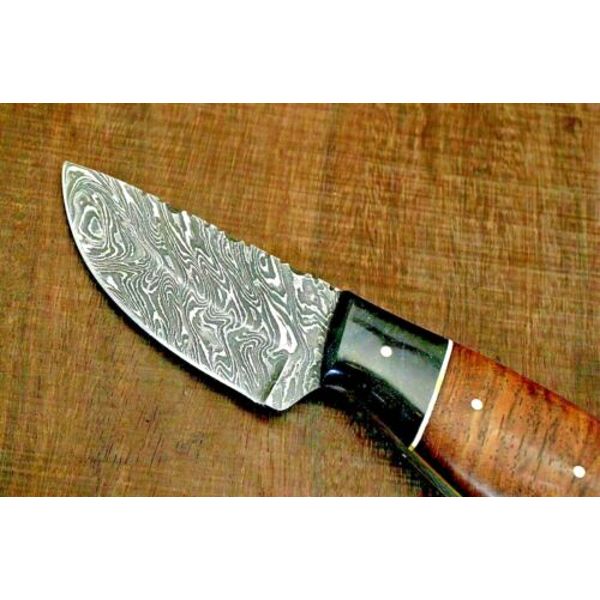 Custom Handmade Damascus Steel Skinner Knife, Hunting Skinner, Fix Blade Knife 4.jpg