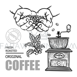 coffee grinder store design elements vector illustration set