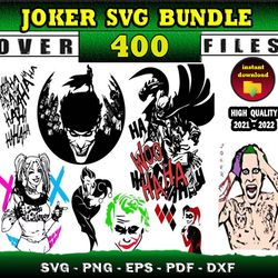 400 JOKER MEGA SVG BUNDLE - svg, png, dxf files for print & cricut