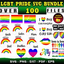 100 LGBT PRIDE MEGA SVG BUNDLE - svg, png, dxf files for print & cricut