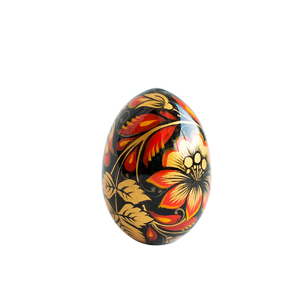 Russian painted egg Flower Khokhloma