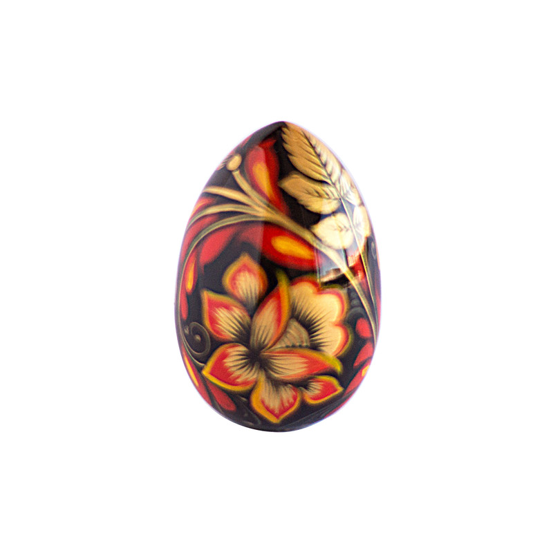 Russian painted egg Flower Khokhloma