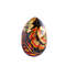 Russian painted egg Khokhloma golden flowers with red leaves on a black background