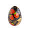 Russian wooden painted egg Khokhloma berry strawberry on a black background