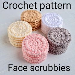 Crochet face scrubbies pattern PDF, Reusable cotton pads, diy crochet kits, Zero waste makeup remover, Mothers gift
