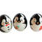 3 wooden painted egg cute penguin