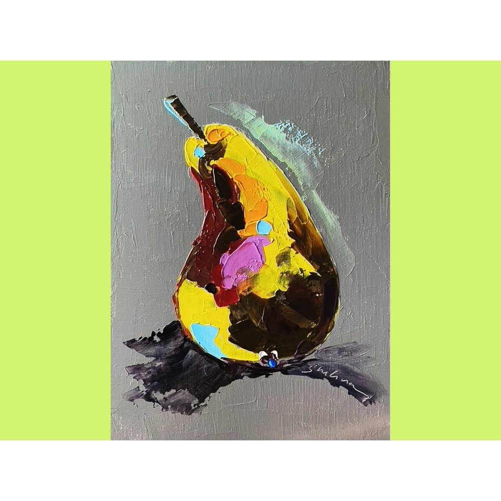 pear oil painting fruit original art still life -14.jpg