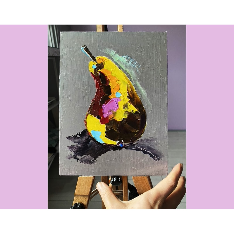 pear oil painting fruit original art still life-15.jpg