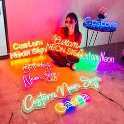 Custom Neon Sign | Aesthetic Custom Neon Signs | Led Neon Sign | Neon Signs | Wedding Neon Sign | Home Decor | Wall Deco