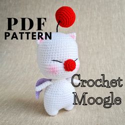 Moogle crochet pattern, Final fantasy plush, FFXIV, Game character, Easy amigurumi pattern, DIY toy, Final fantasy 14