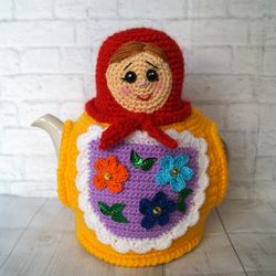 Matryoshka Tea Cosy, tea cozy matryoshka, crochet Tea Cosy, crochet matryoshka doll, Tea cozy, Teapot cozy,  Knitted Tea