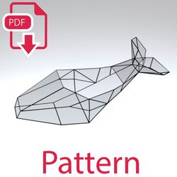 Digital drawing for printing 018  terrarium Leviathan Whale. Printable pattern. DIY terrarium template PDF