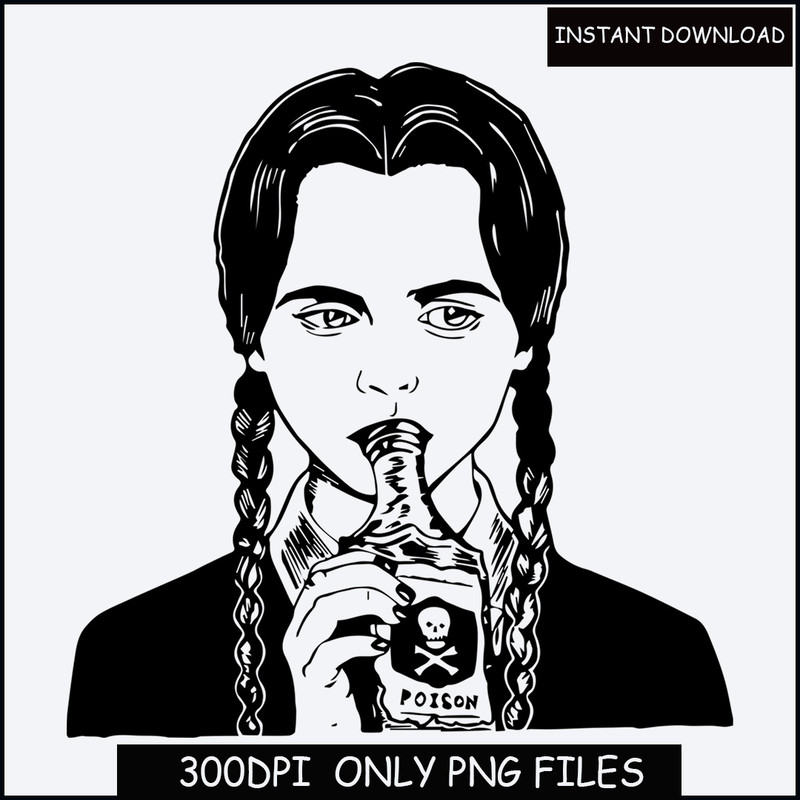 Wednesday Addams Sticker Decal Vinyl - Weather , Water Proof - Addams Family iloverockandrollstuff.jpg