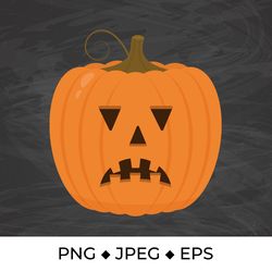 halloween pumpkin face. angry jack-o-lantern