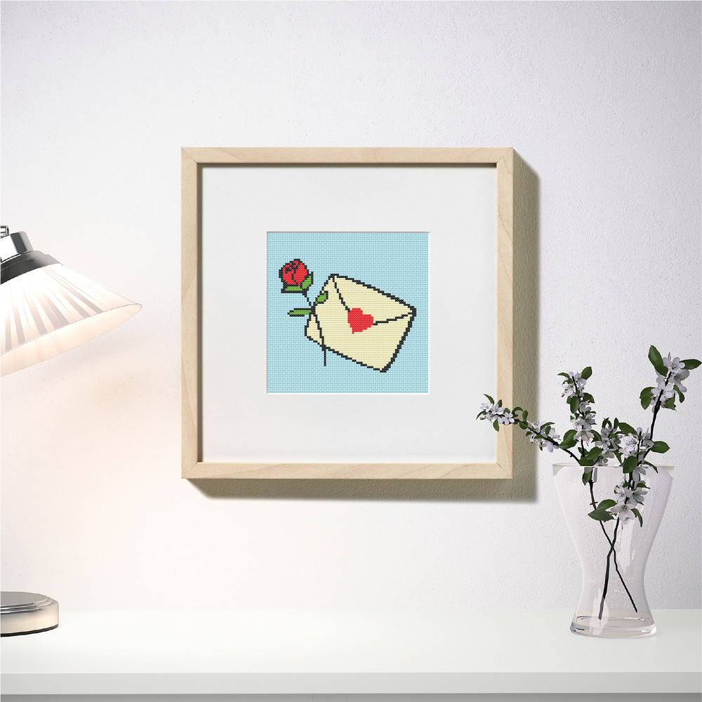 Valentine Day Cross Stitch Pattern PDF, Love Letter Counted Cross Stitch Pattern, Love Counted Cross Stitch, Heart Cross Stitch Pattern.png