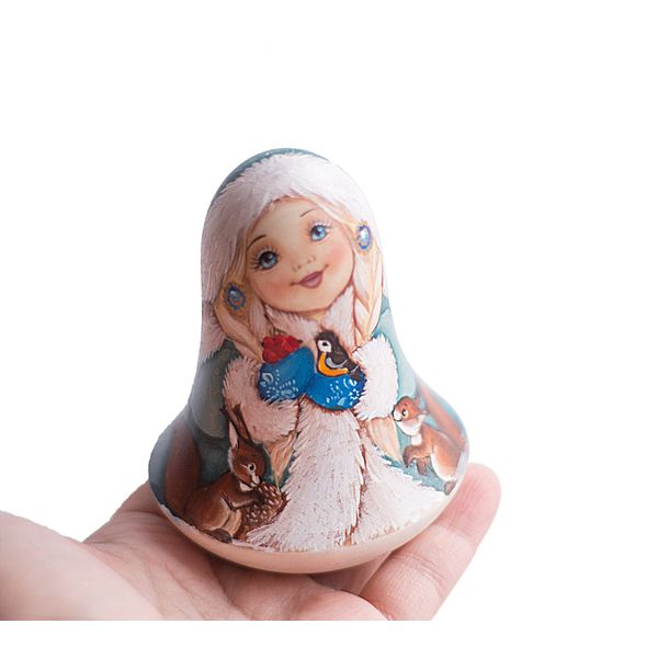 Roly poly Russian doll cute winter Snow Maiden