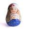 Roly poly doll cute winter girl with bunny