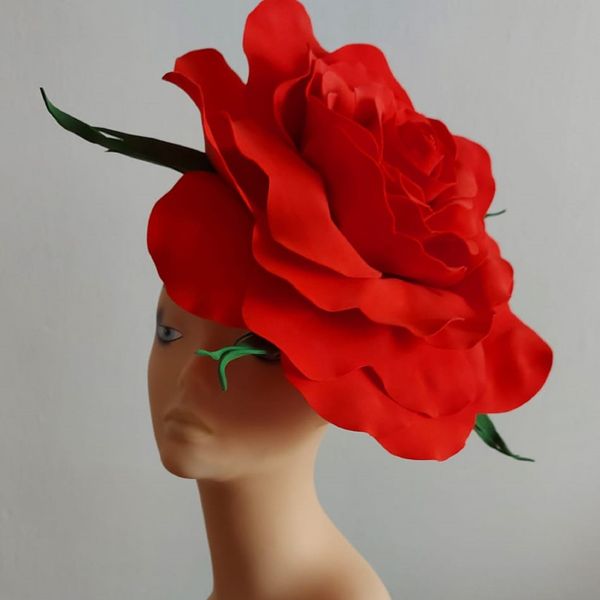 Big red rose Fascinators Kentucky derby hat (3).jpeg