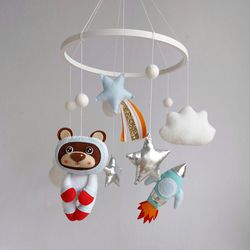Space Baby Mobile / Rocket /Baby mobile boy / Astronaut /Babyshower gift/ Felt Crib Mobile/ Nursery decor