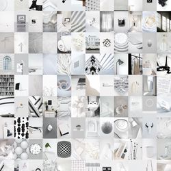 108 PCS White wall collage kit DIGITAL DOWNLOAD | White aesthetic Photo Collage Kit, Photo Wall Collage Set 4x6