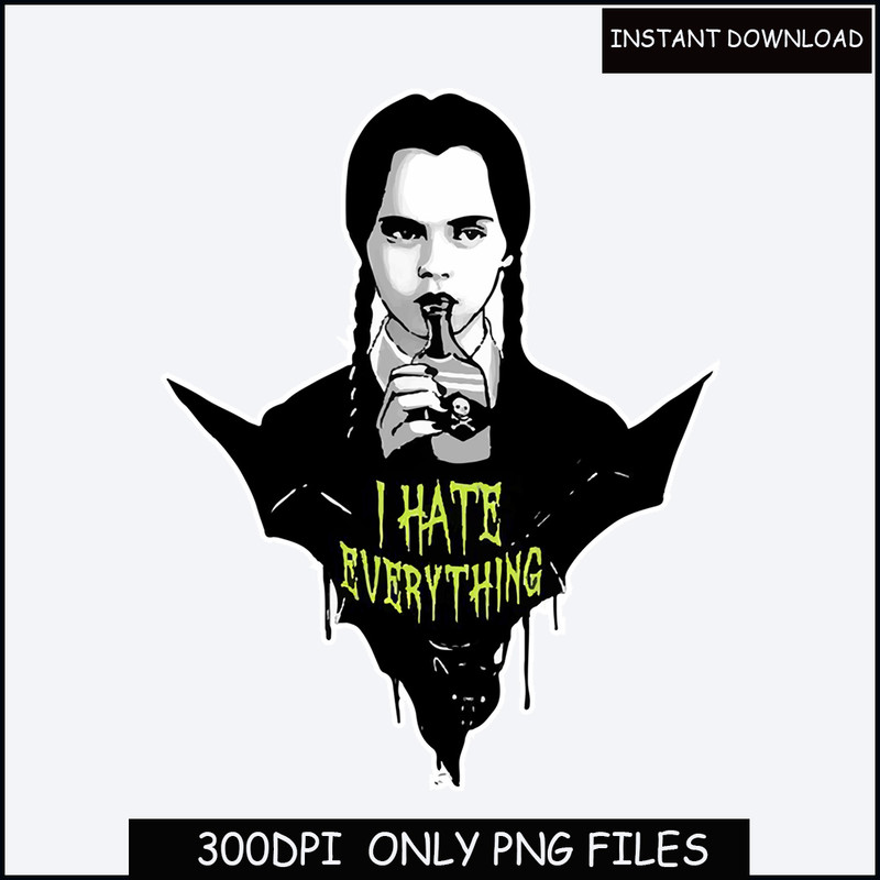 I Hate Everything Wednesday Addams Shirt, Wednesday Shirt, Gothic Shirt, Gift For Her, Movie Shirt, Wednesday, Vintage Movie Shirt.jpg