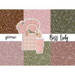 Boss Lady Glitter Paper | Sparkle Background Bundle