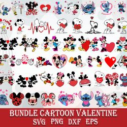 cartoon valentine bundle svg, cartoon svg, valentine day svg