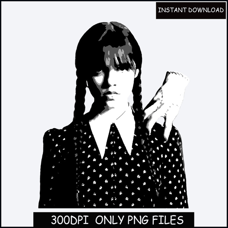 Wednesday clipart , wednesday sublimation , wednesday and thing , addams family , watercolor wednesday , wednesday and enid png.jpg