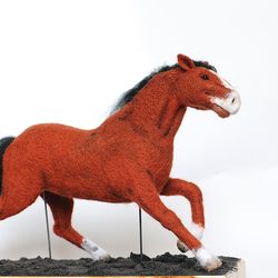 Custom order pet portrait, felt sculpture horse